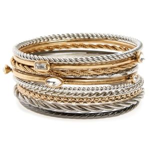 Treasure & Bond Brass Gold Bangle Bracelet Set